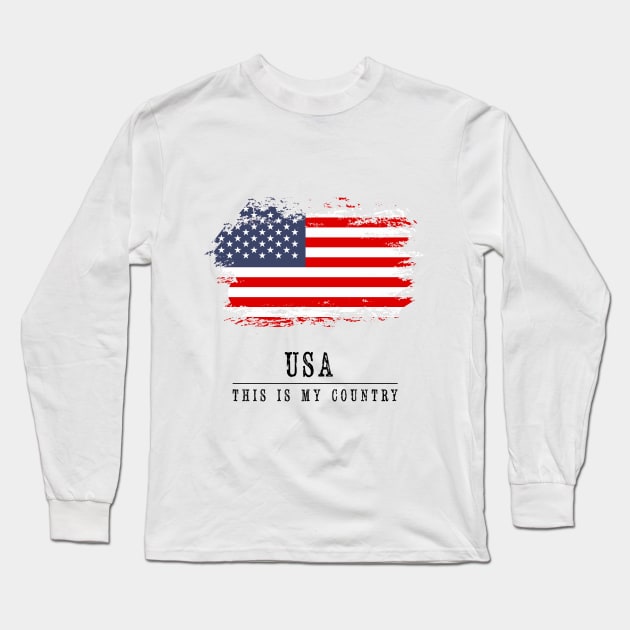 United States of America Long Sleeve T-Shirt by C_ceconello